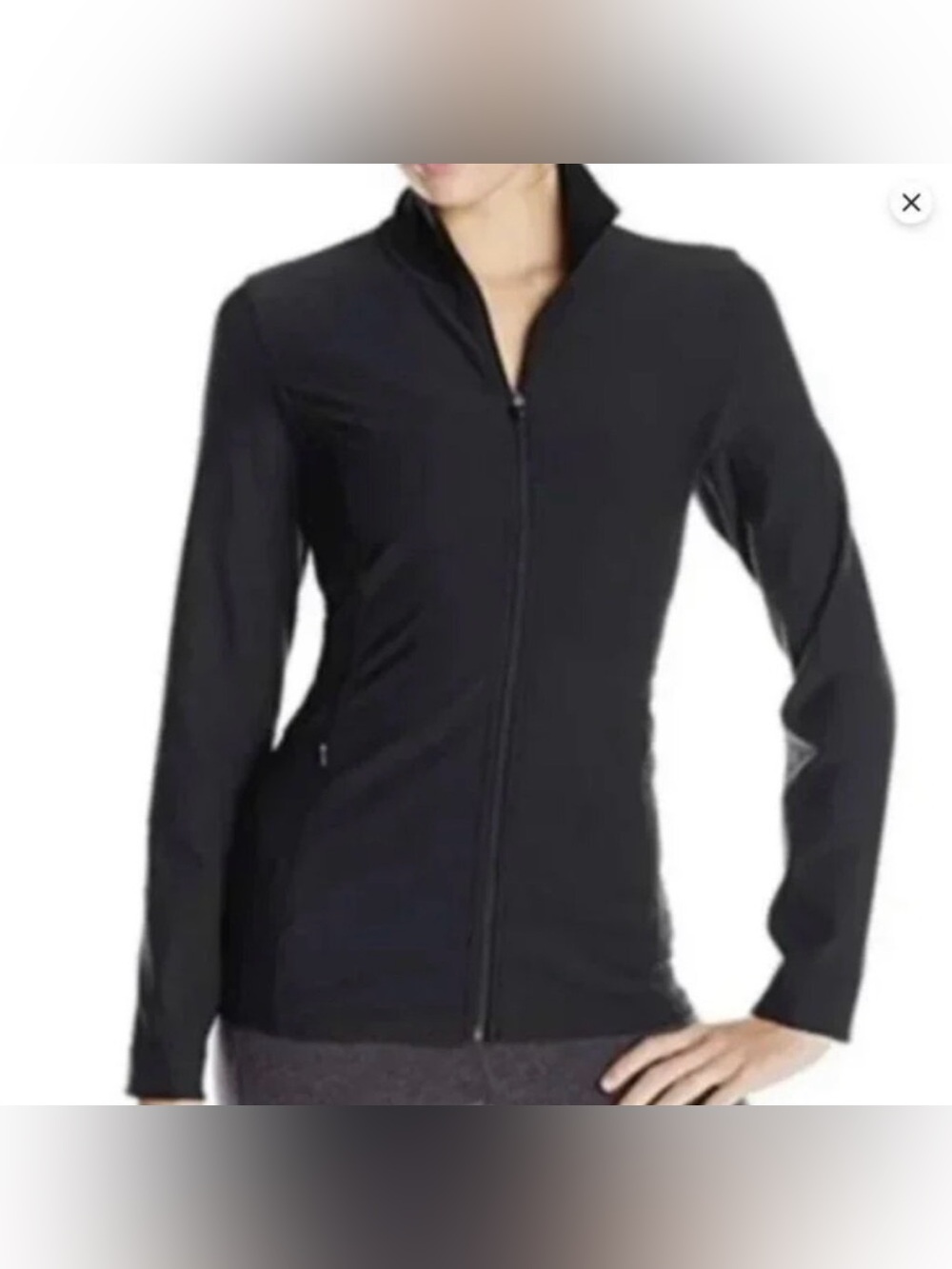 LUCY Black Athletic Track Jacket Yoga Athletic Solid Long Sleeve Full Zip XS